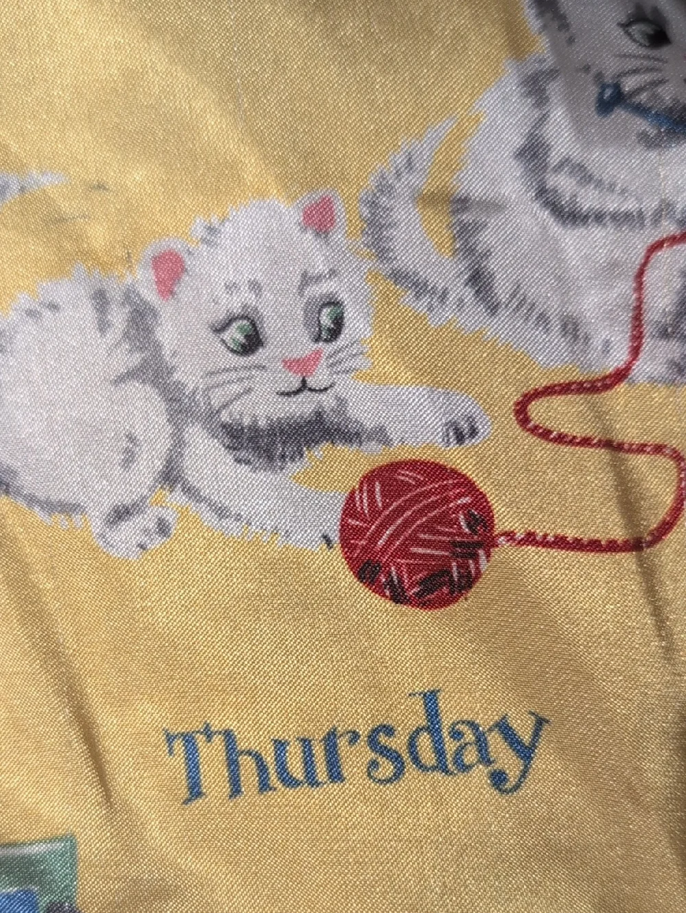 Vintage Y2K Nick & Nora‎ Kitten Cat Print Nightgown Pajamas Sleepwear Girls 7/8